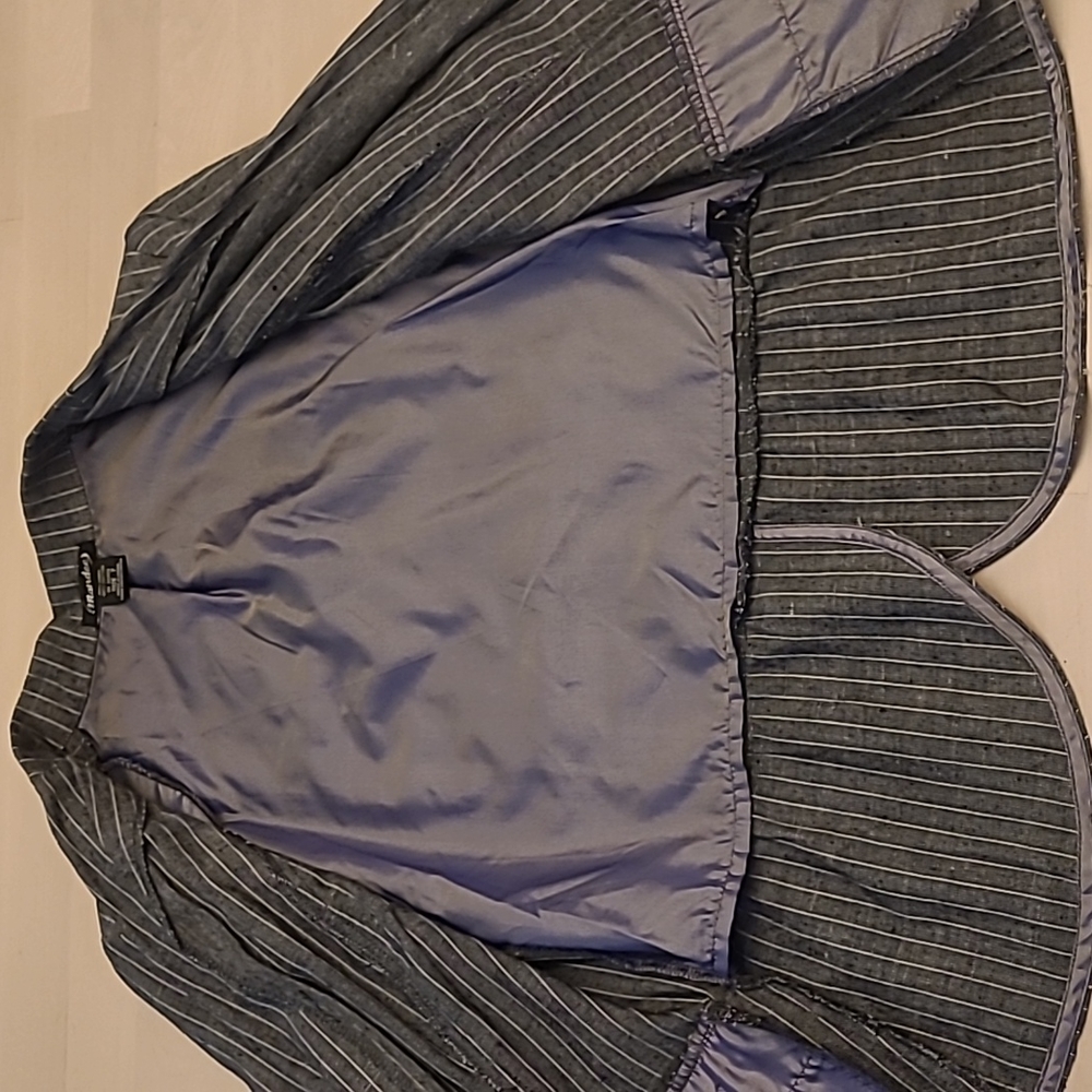 EUC VTG Mandee Linen/Cotton Blend Pinstriped Blazer - Picture 7 of 11